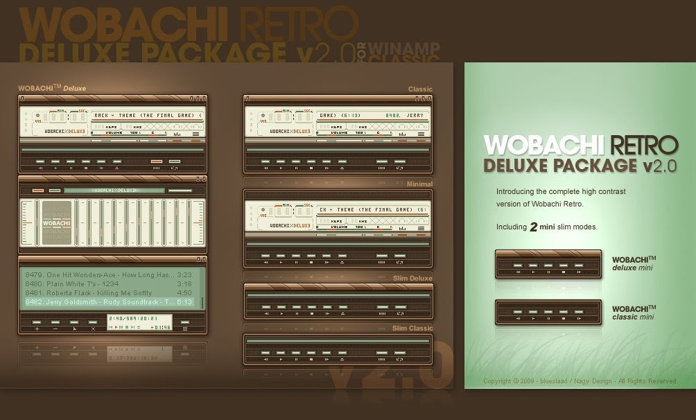 Theme Styles Free Wobachi Retro Skin for Winamp Classic