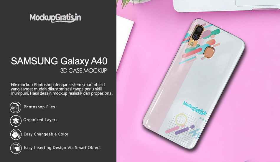 Mockup Case Samsung A40 PSD Gratis