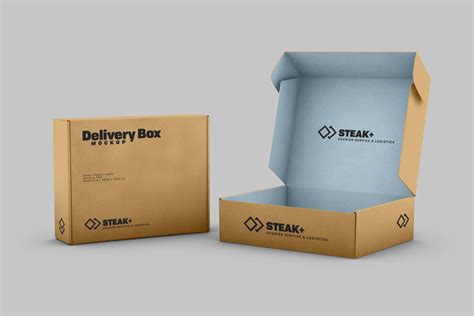 Shipping Box Psd Mockup