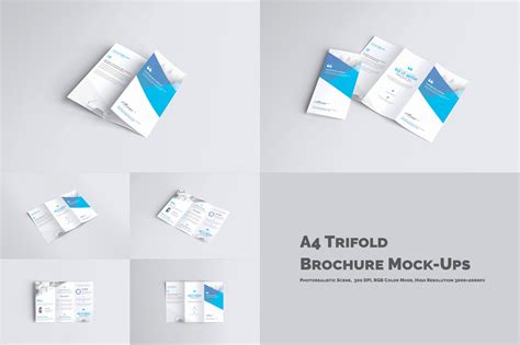 A4 Trifold Brochure Mockup&nbsp;Free