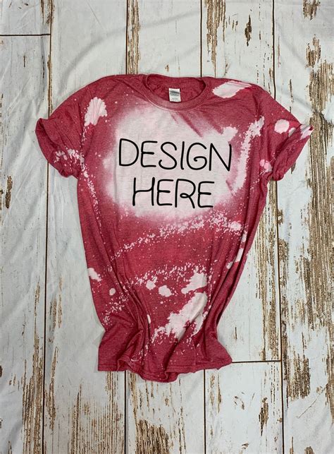 Red Bleached Shirt&nbsp;Mockup