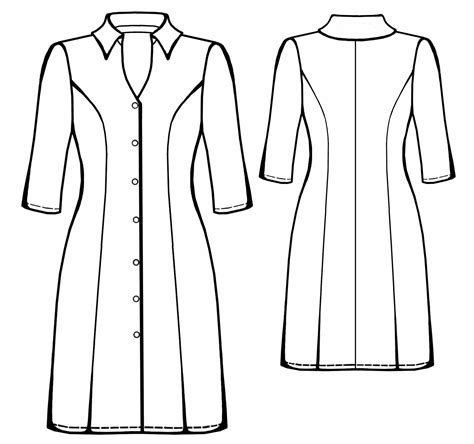 Long Sleeve Shirt Dress Sewing&nbsp;Pattern